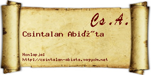 Csintalan Abiáta névjegykártya